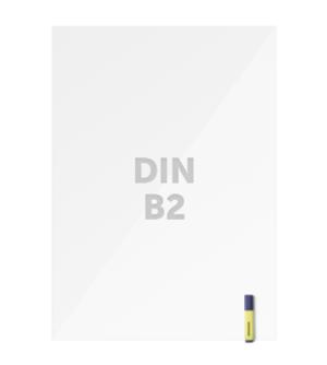 Dimensionen des DIN-B2 Posters, erhältlich bei Helloprint.