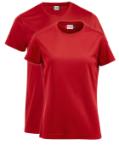 Camisetas personalizadas con tu logo o diseño de color rojo, perfectas para actividades deportivas. Disponibles en Helloprint