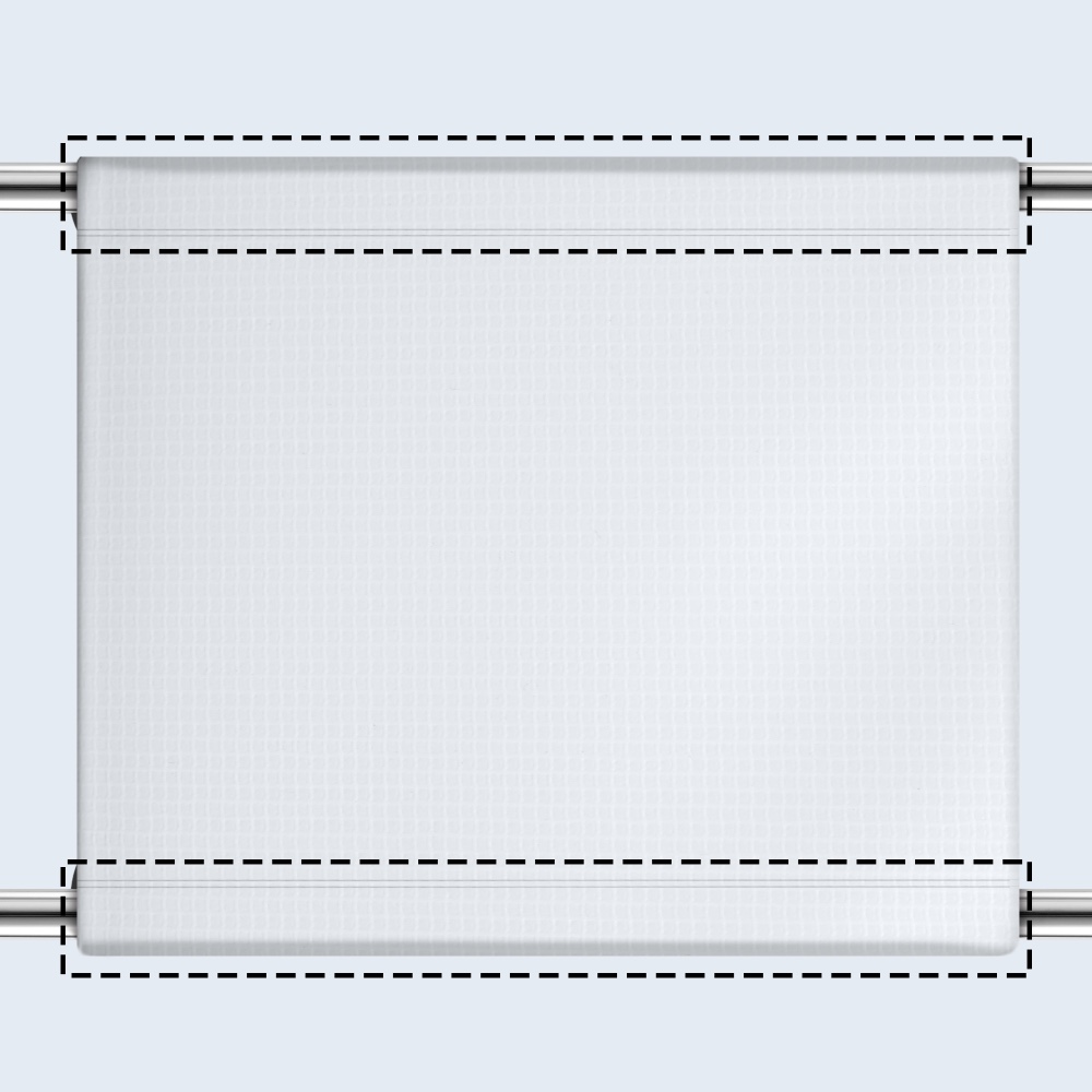 Vaina superior e inferior de 8 cm.