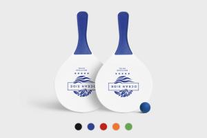 Personalised tennis beach game with your company logo - available in multiple colours online at Ekoprint.de