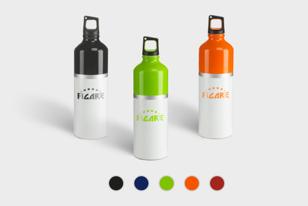 Bicolor drinking bottle personalised with your company name - available online with Helloprint