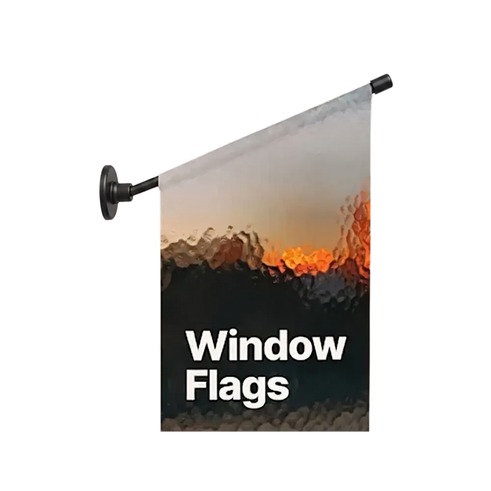 Window flags printing, personalise yours with your company logo at HelloPrint Connect