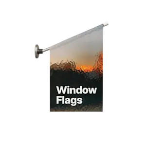 Window flags printing, personalise yours with your company logo at HelloPrint