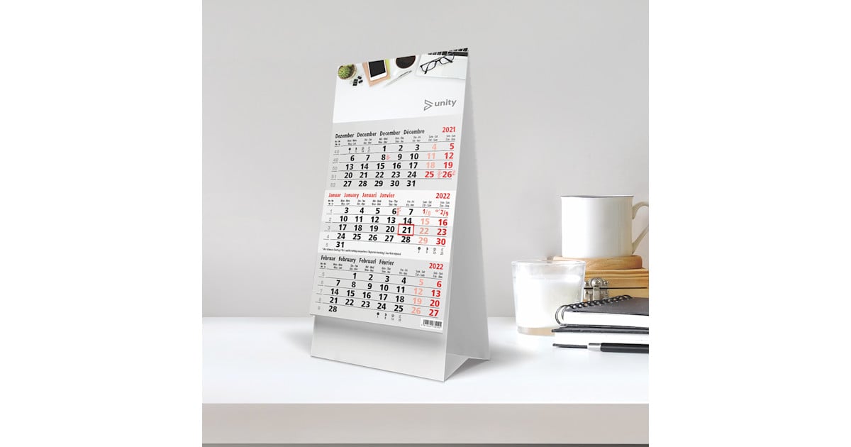 Custom Printed 3 Months Desk Calendars Helloprint