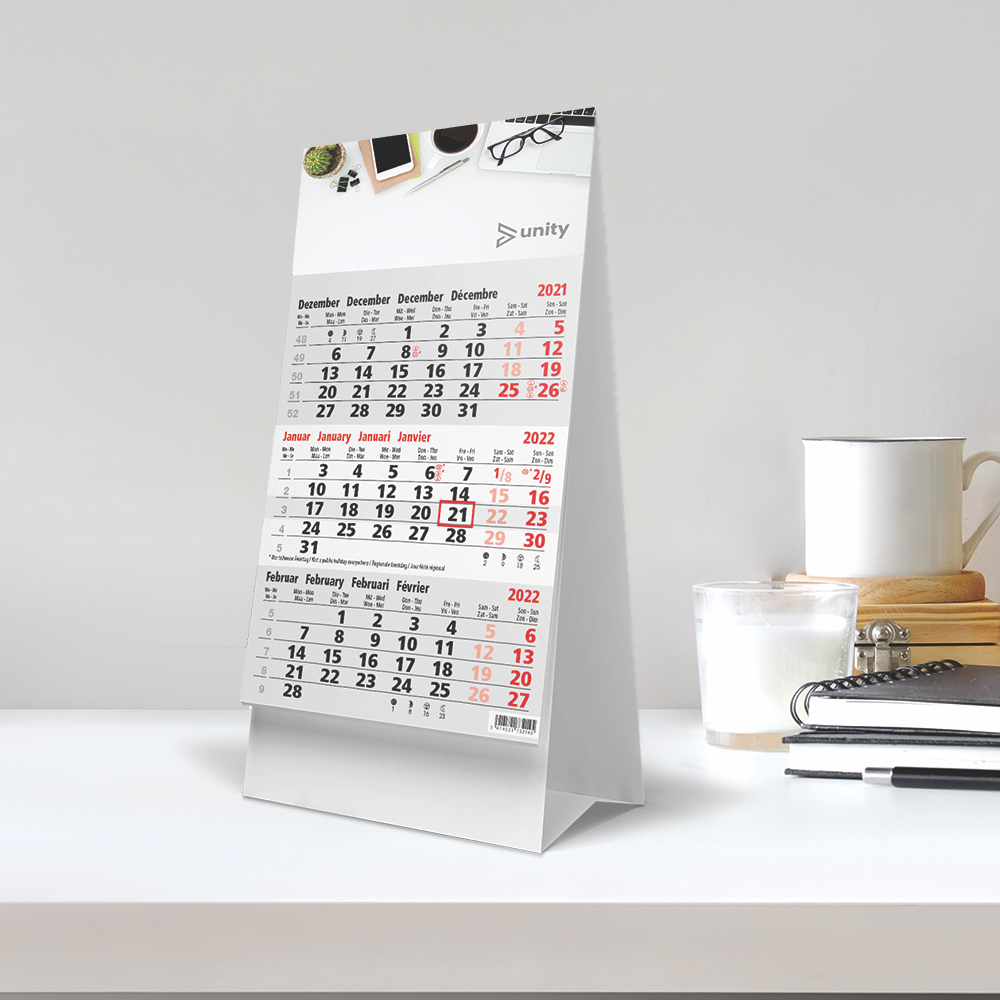 Custom Printed 3 Months Desk Calendars Helloprint