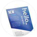 A 135gsm gloss flyer icon used at Helloprint