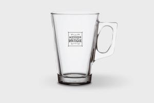 A 25 cl tea glass available to be printed with a personal logo or image on the side at HelloprintConnect