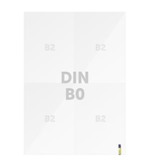 Dimensionen des DIN-B0 Posters, erhältlich bei Helloprint.