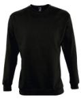 Premium Sweatshirt in der Farbe Schwarz mit personalisiertem Druck bei Helloprint verfügbar.