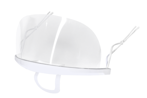 An image of the transparent face mask from the side