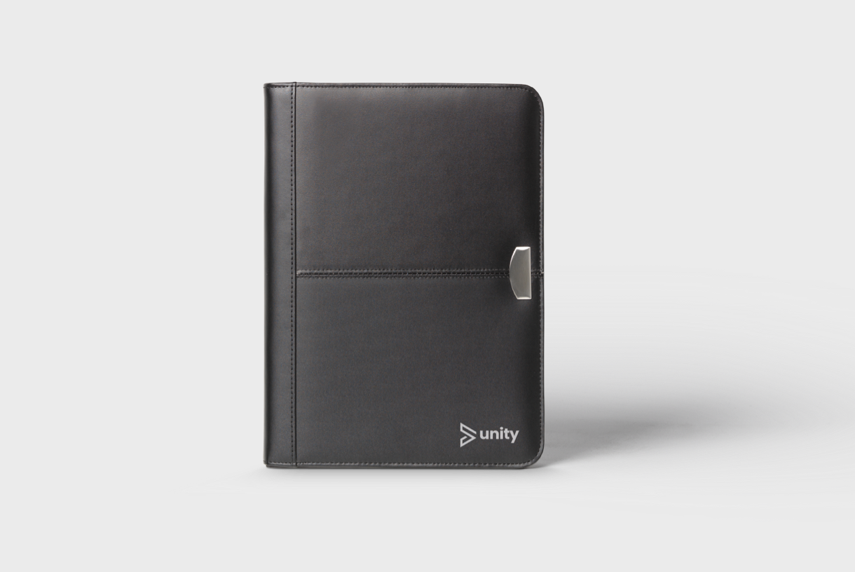 Leren conferentiemap, gepersonaliseerd en online bedrukt met shop.copy76.nl