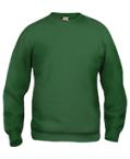 Personalisierte Basic Sweatshirts mit Deinem Design bei Helloprint verfügbar. In der Farbe Dunkelgrün abgebildet.