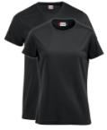 Camisetas personalizadas con tu logo o diseño de color negro, perfectas para actividades deportivas. Disponibles en Helloprint