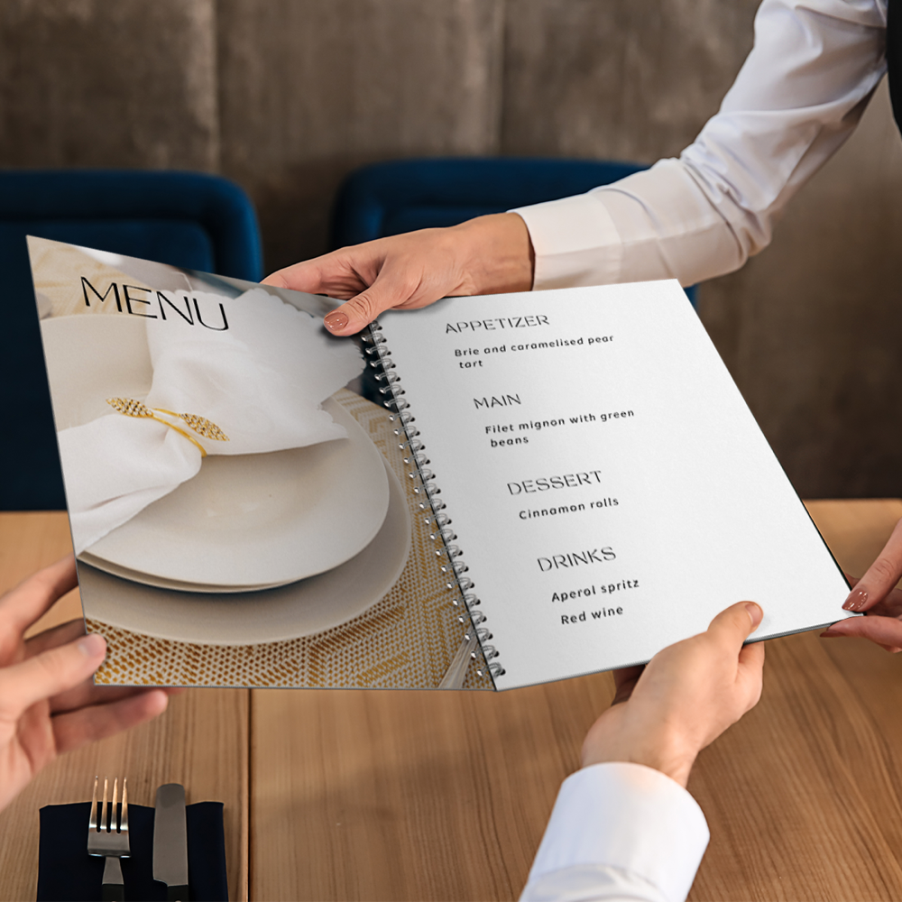 Spiralbound menucards with fast turnaround | HelloPrint