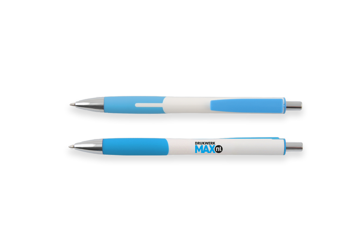 Gepersonaliseerde pennen bedrukt met uw eigen logo of bedrijfsnaam - online beschikbaar met DrukwerkMAX