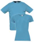Bei Helloprint kannst du sportliche T-Shirts zu einem günstigen Preis bedrucken lassen. Hier in der Farbe Aqua abgebildet.