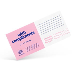 pink compliment card with 