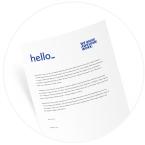 A standardwhite letterhead icon used at Helloprint