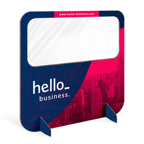 Printed anti sneeze screen purple and pink