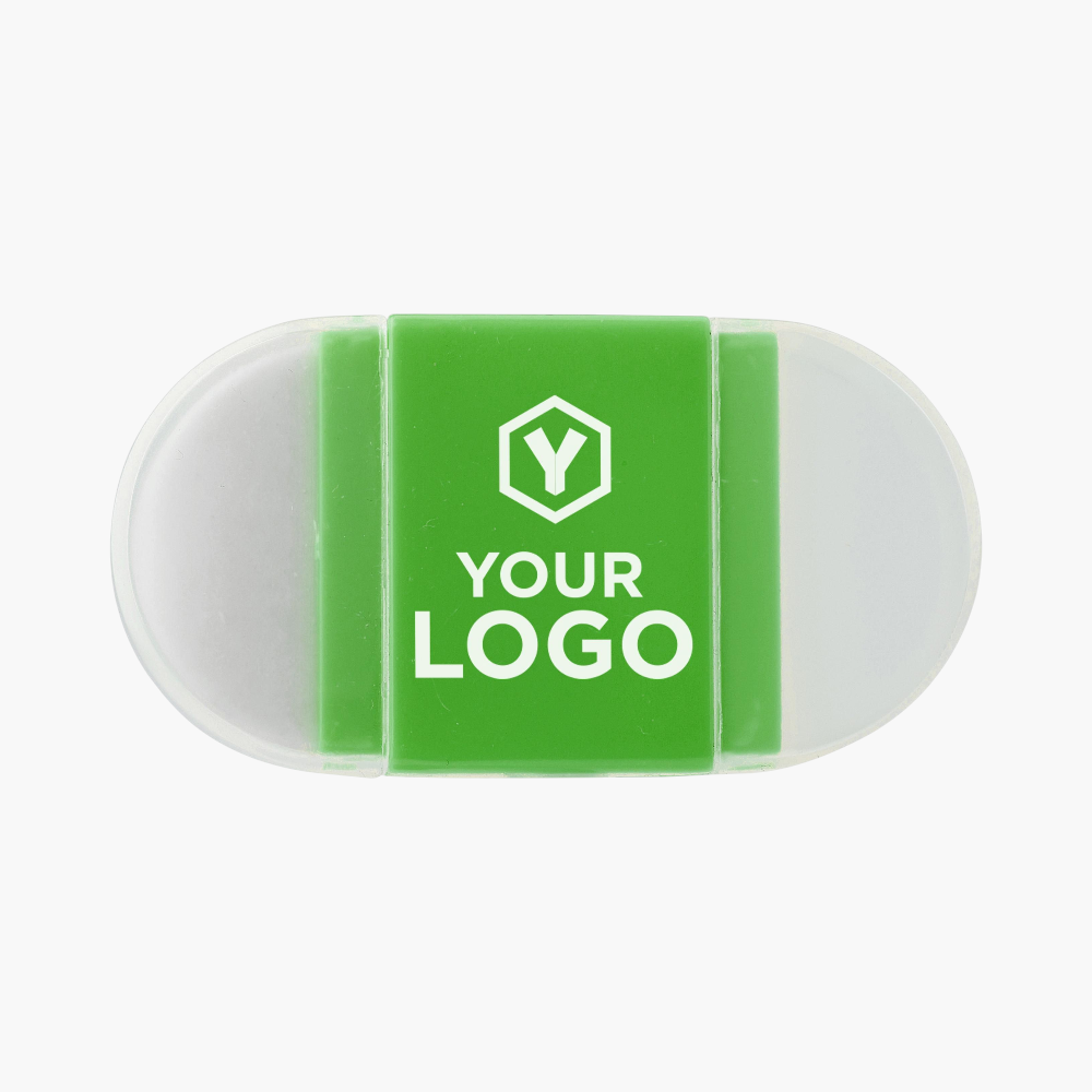 Bleistiftspitzer und Radiergummis