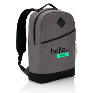 Custom Printed Modern Backpack with your Logo Displayed on the Front available at Helloprint.