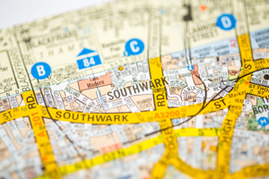A map icon of Southwark used to indicate that Helloprint offers printing solutions in Southwark