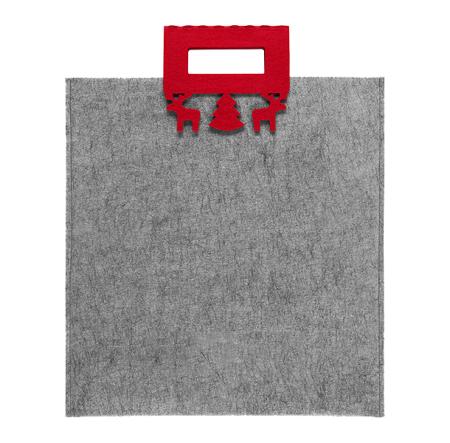 Bolsa de fieltro roja con diseño navideño disponible en Helloprint