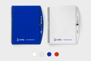 Personalised notebooks with pen - printed with your logo at Helloprint