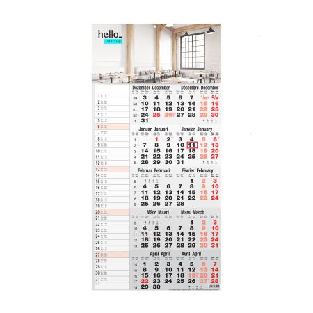 Een bedrukte en geprinte 5-maandelijkse memo kalender, waarop je belangrijke data en evenementen op kan schrijven. Verkrijgbaar bij Drukzo.
