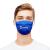 Man with blue polyester face mask