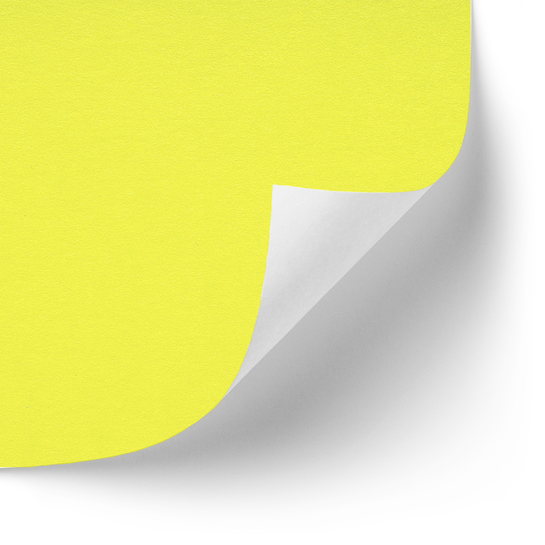 <strong>Jaune fluo </strong><br>  Papier <br> Capte l’œil