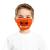Masque en microfibre pour enfants, imprimé sur un fond orange, avec un chat et le texte 