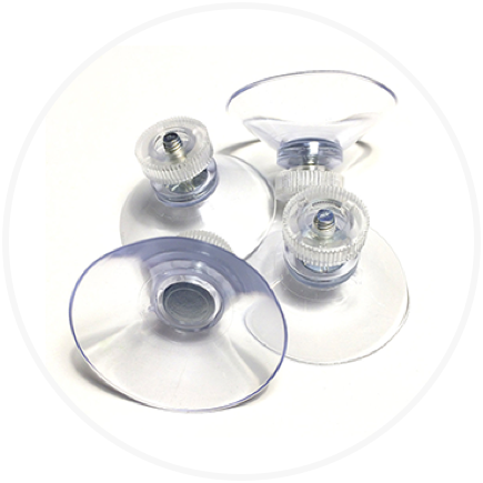 4 Suction Cups<br> Cut-in & boreholes