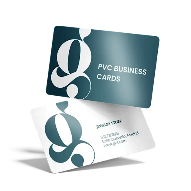 Cartes de visite en plastique blanc (PVC)