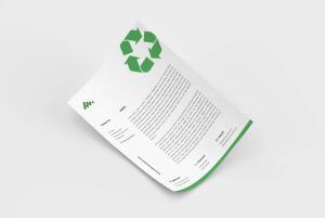 Letterheads on recycled paper