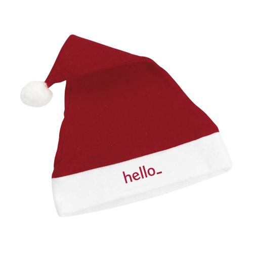 Günstige Nikolaus-Mützen mit weißem Rand und roter Farbe erhältlich bei Helloprint. 