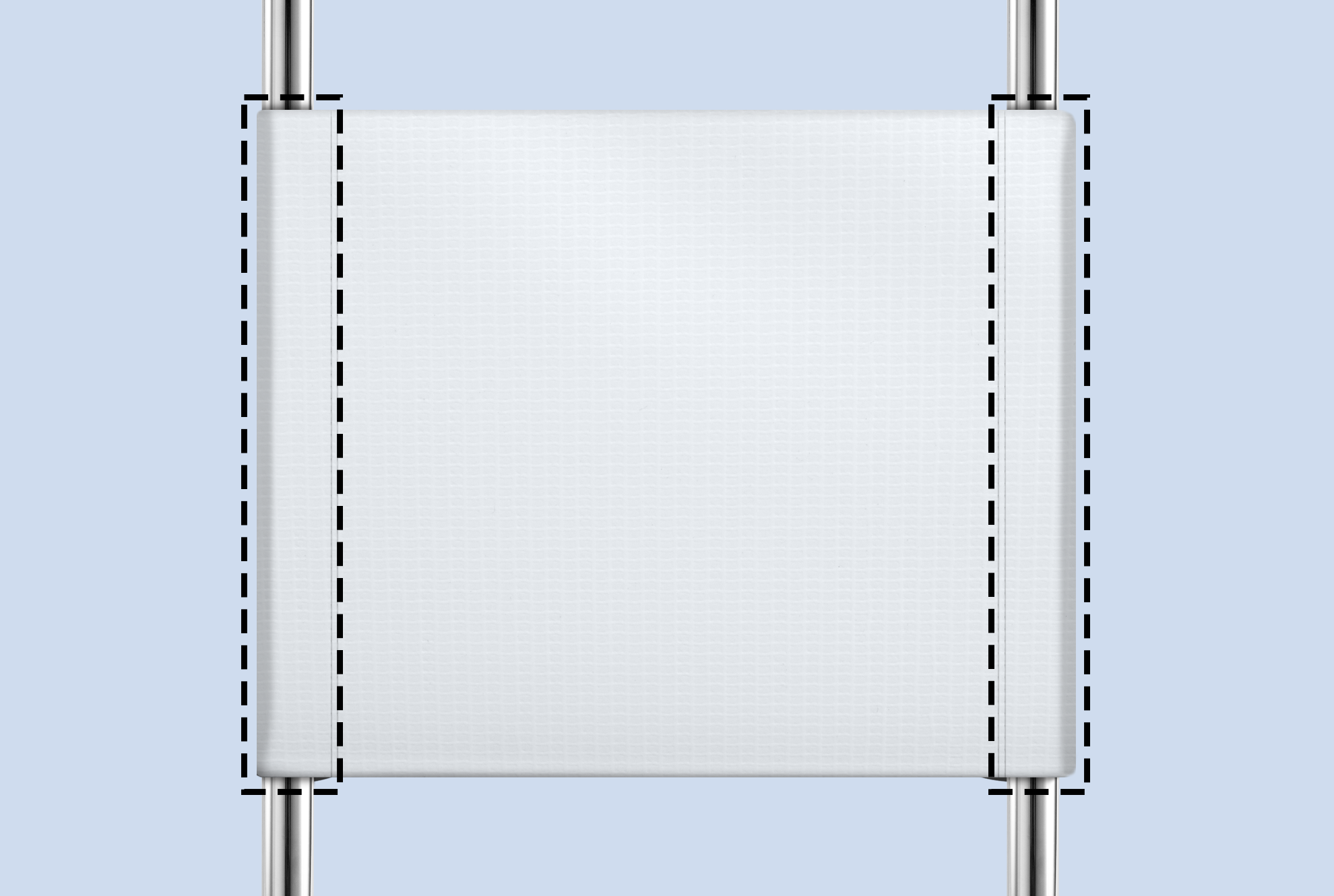 Vaina en el lado izquierdo y derecho de 8 cm.