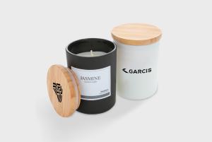 Jasmine Scented Candle with Bamboo Lid