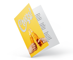 yellow card with sparkling 