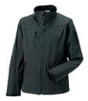 A black coloured soft shell jacket available at Helloprint with custom printing solutions for a cheap price