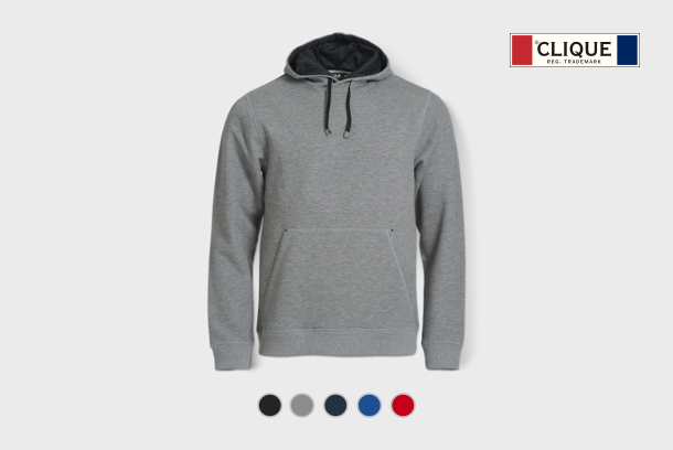 Image of grey Clique hoodie. Extra comfortable!