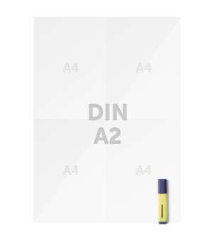 Dimensionen des DIN-A2 Posters, erhältlich bei Helloprint.