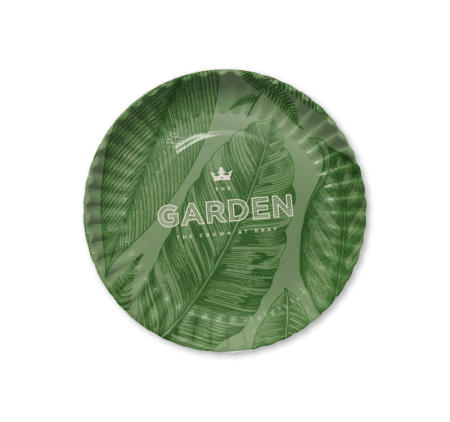 A green printed paper plate available at Helloprint with custom printing options for a cheap price