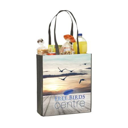 Cheap and sturdy tote bag with long straps, ideal for shopping. Personalise it at Helloprint with your own logo or design.