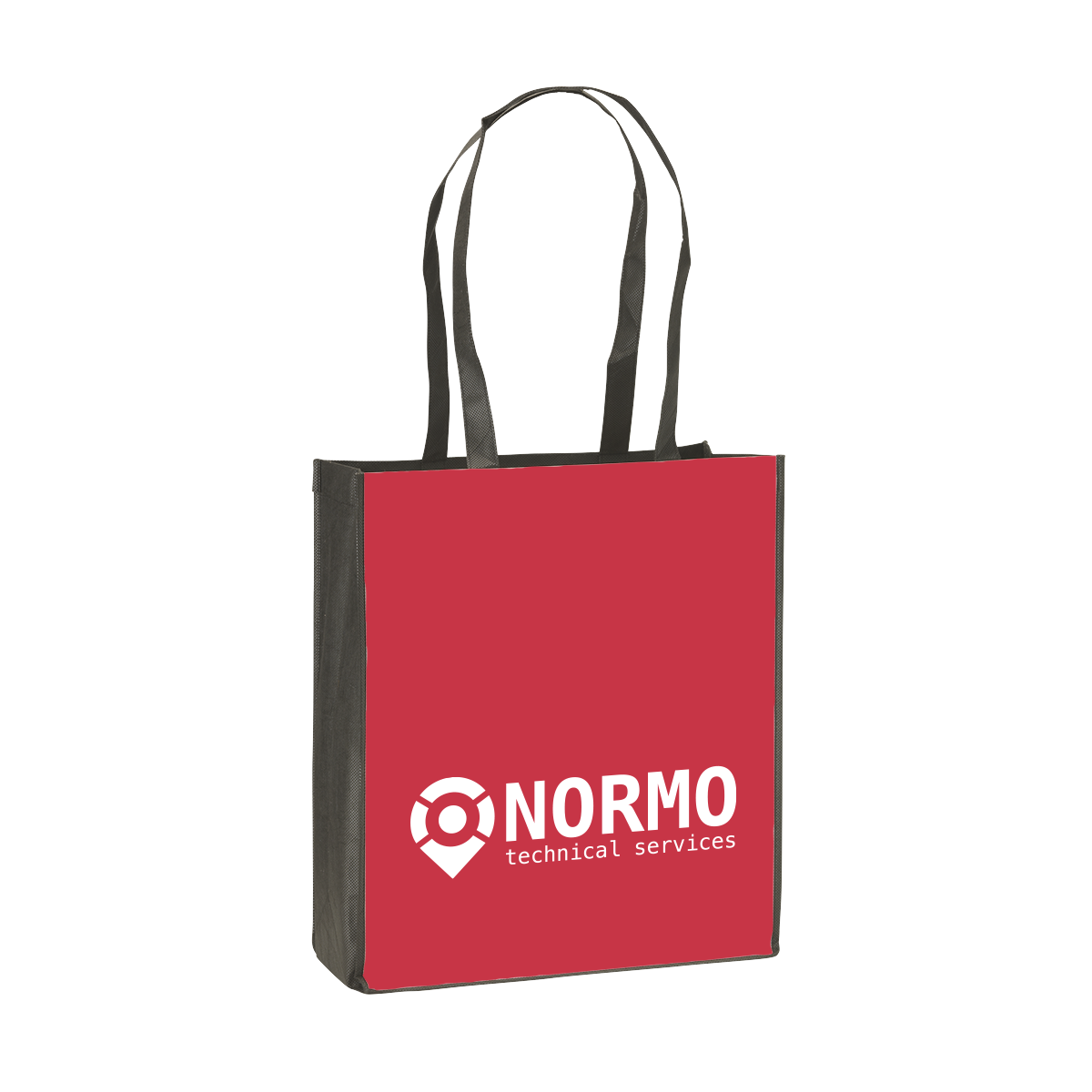 A red coloured shopping bag available at Helloprint with customised printing options for a cheap price