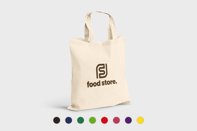 Short handle cotton bags printed with your personalised design online with Helloprint