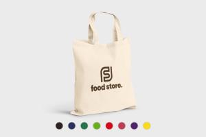 Short handle cotton bags printed with your personalised design online with HelloPrint
