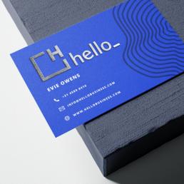 Glitter Disco foil paper finish on folded business cards, available at Helloprint