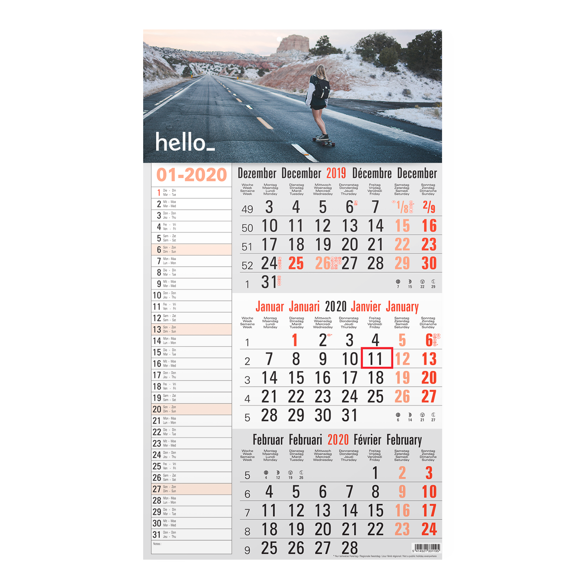 3 Months Calendars Memo