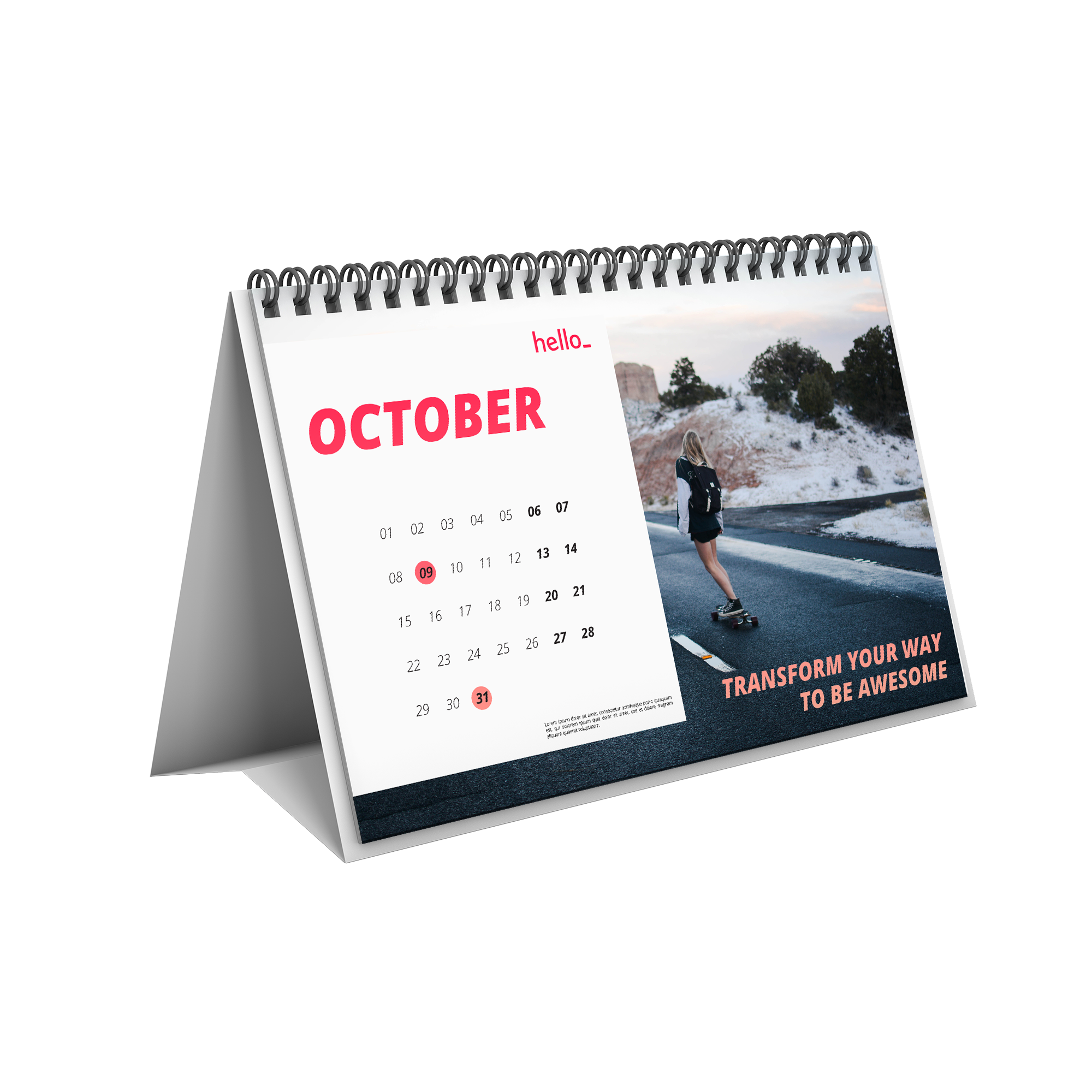 Impressão de calendário de mesa | Helloprint